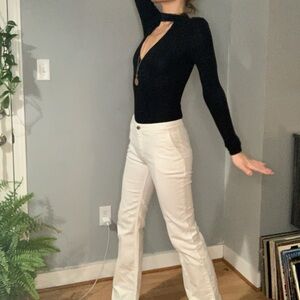 Missguided Black and White Flare Jumpsuit